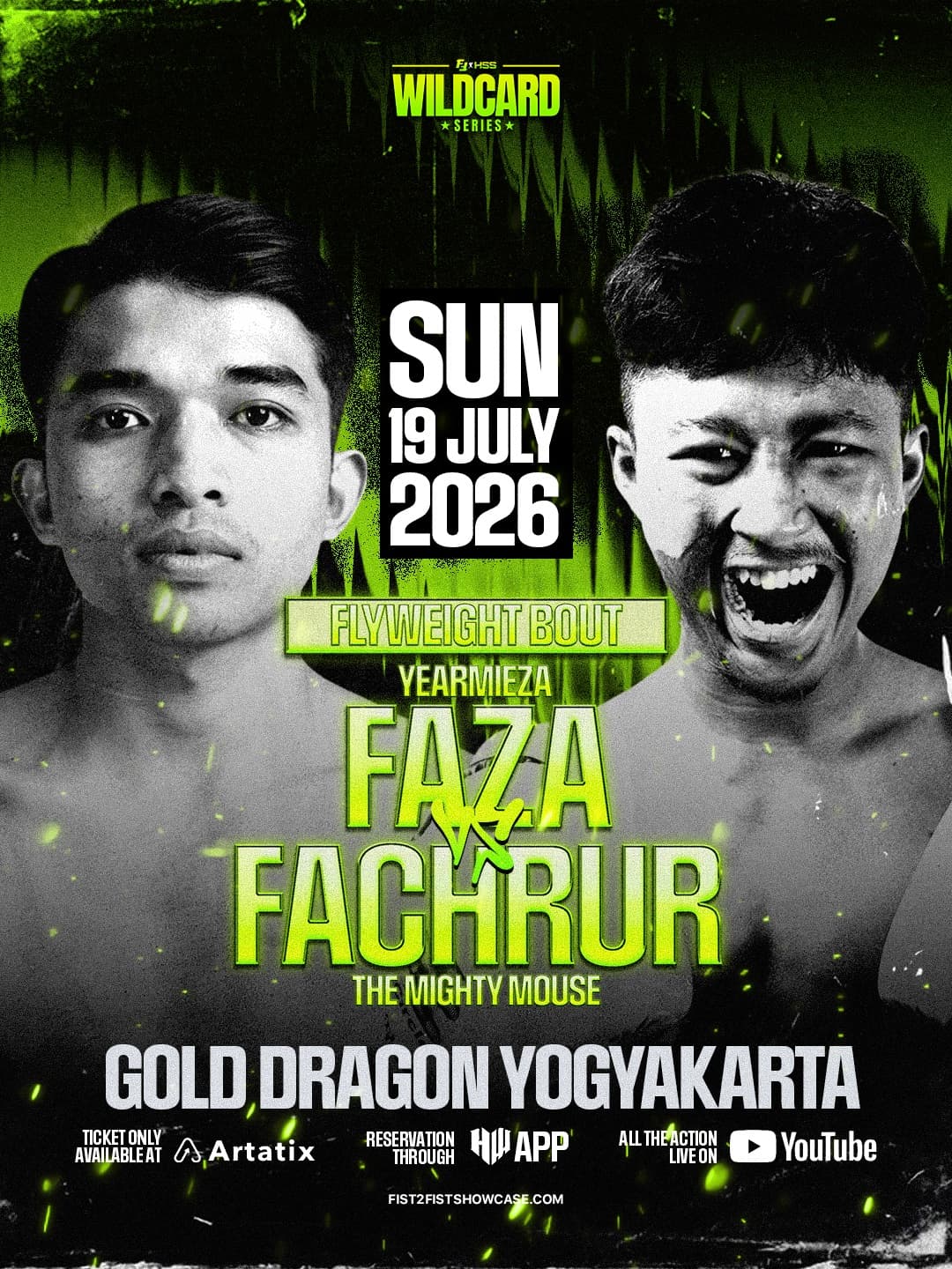 Faza vs Fachrur — FLYWEIGHT fight poster