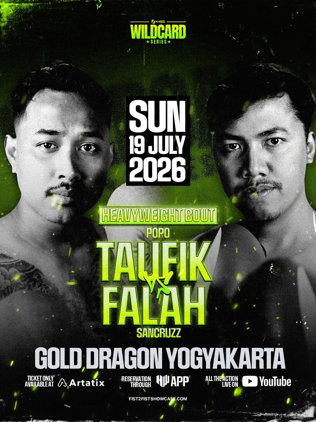 Taufik vs Falah — HEAVYWEIGHT fight poster