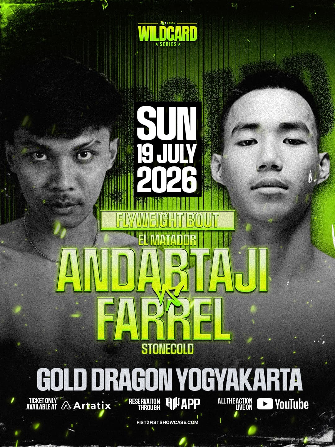 Andartaji vs Farrel — FLYWEIGHT fight poster
